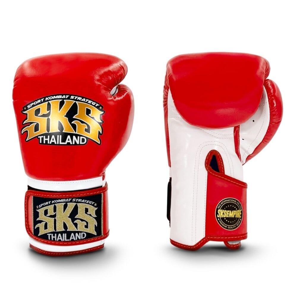 SKS Shadow Strike Hook and Loop Boxing Gloves - Red