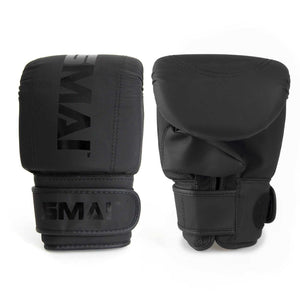 SMAI Triple Black Mitten Boxing Bag Glove - Black