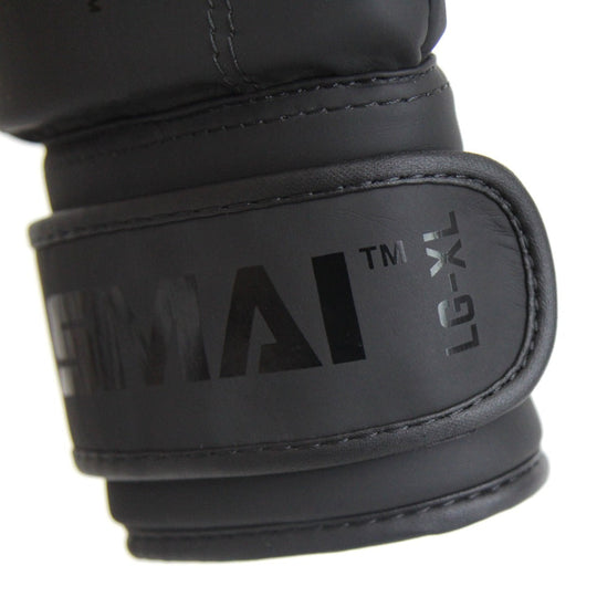 SMAI Triple Black Mitten Boxing Bag Glove - Black
