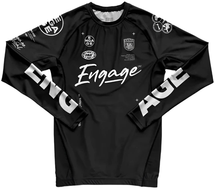 Engage Billboard Long Sleeve Rash Guard - Black