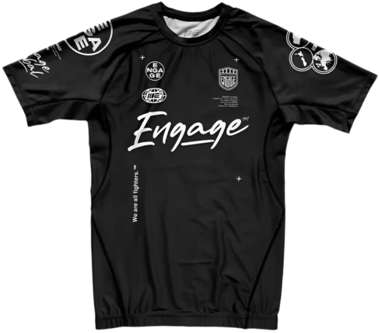 Engage Billboard Short Sleeve Rash Guard - Black