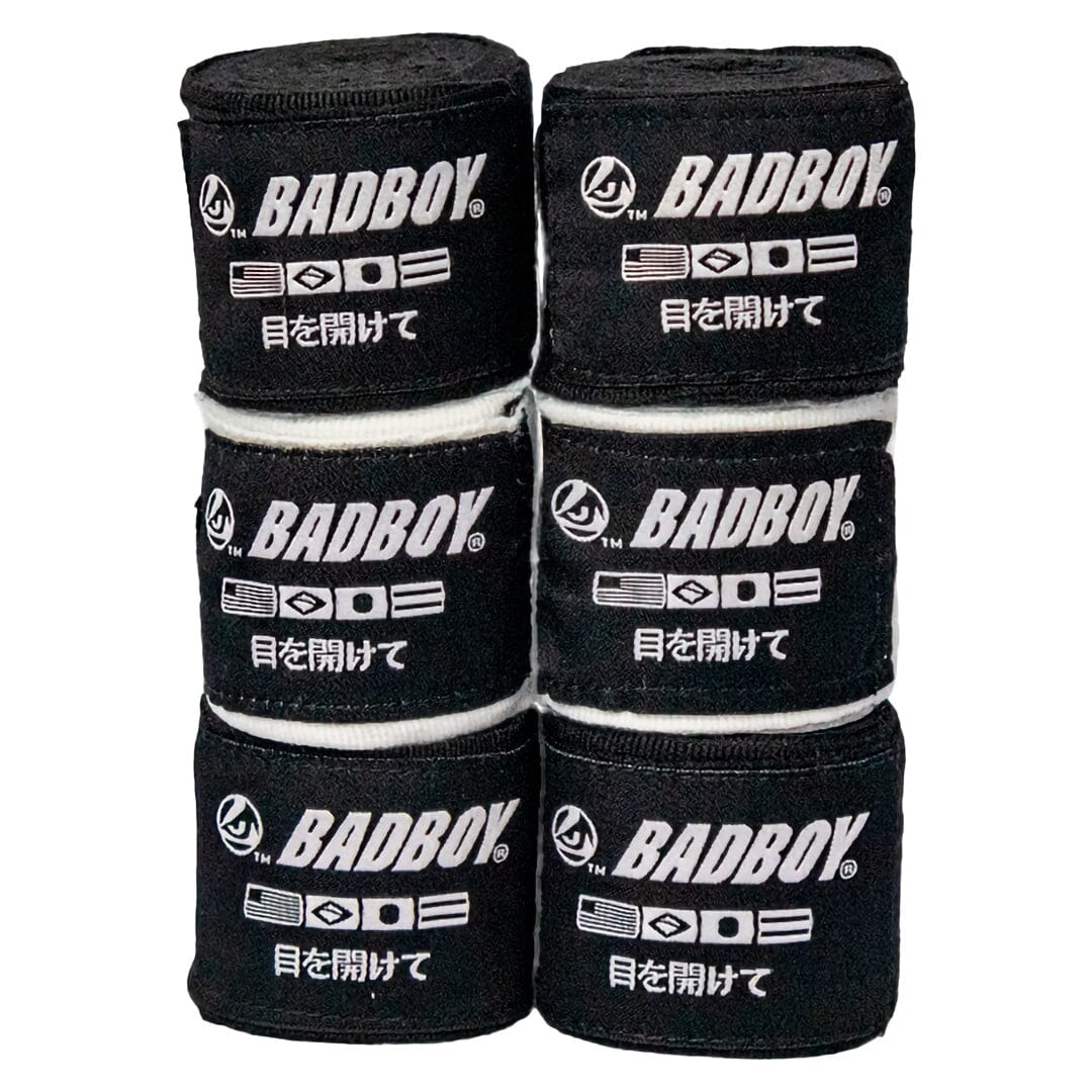 Bad Boy Omega Premium Hand Wraps (3 pack) - Black/White - 180 inch