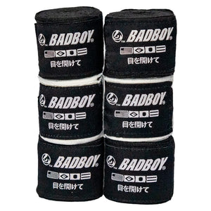 Bad Boy Omega Premium Hand Wraps (3 pack) - Black/White - 180 inch