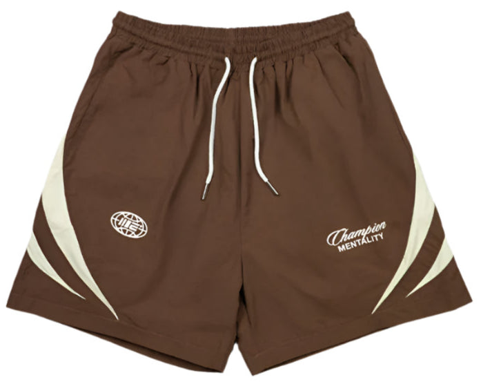Engage Champion Mentality Track Shorts - Brown/White