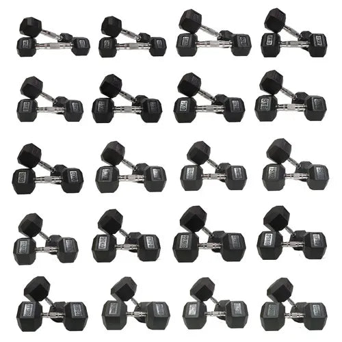 Morgan Rubber Hex Dumbbells - Pair - 1-35Kg