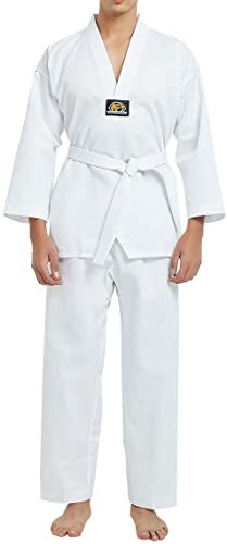 CSG White V Ribbed Taekwondo Dobok/Uniform