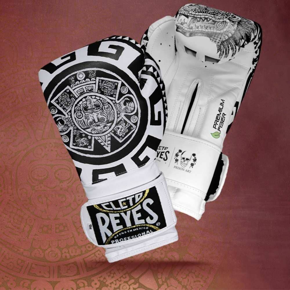 Cleto Reyes Aztec Calendar Boxing Gloves Black/White Boxing Gloves Cleto Reyes
