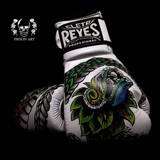 Cleto Reyes Quetzalcoatl Boxing Gloves White/Green Boxing Gloves Cleto Reyes