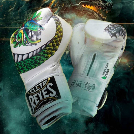 Cleto Reyes Quetzalcoatl Boxing Gloves White/Green Boxing Gloves Cleto Reyes