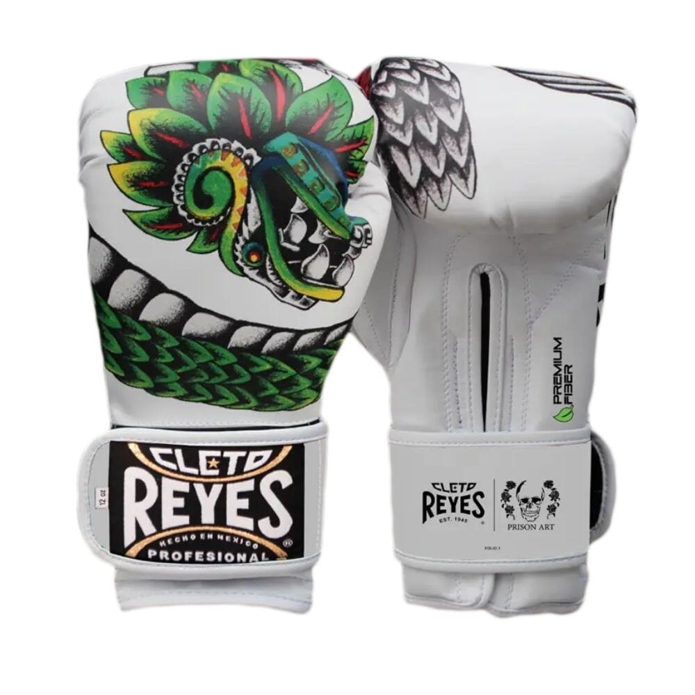 Cleto Reyes Quetzalcoatl Boxing Gloves White/Green Boxing Gloves Cleto Reyes White/Green 12oz