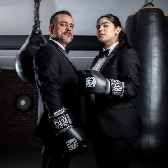 Cleto Reyes Tuxedo Boxing Gloves Black/Silver Boxing Gloves Cleto Reyes