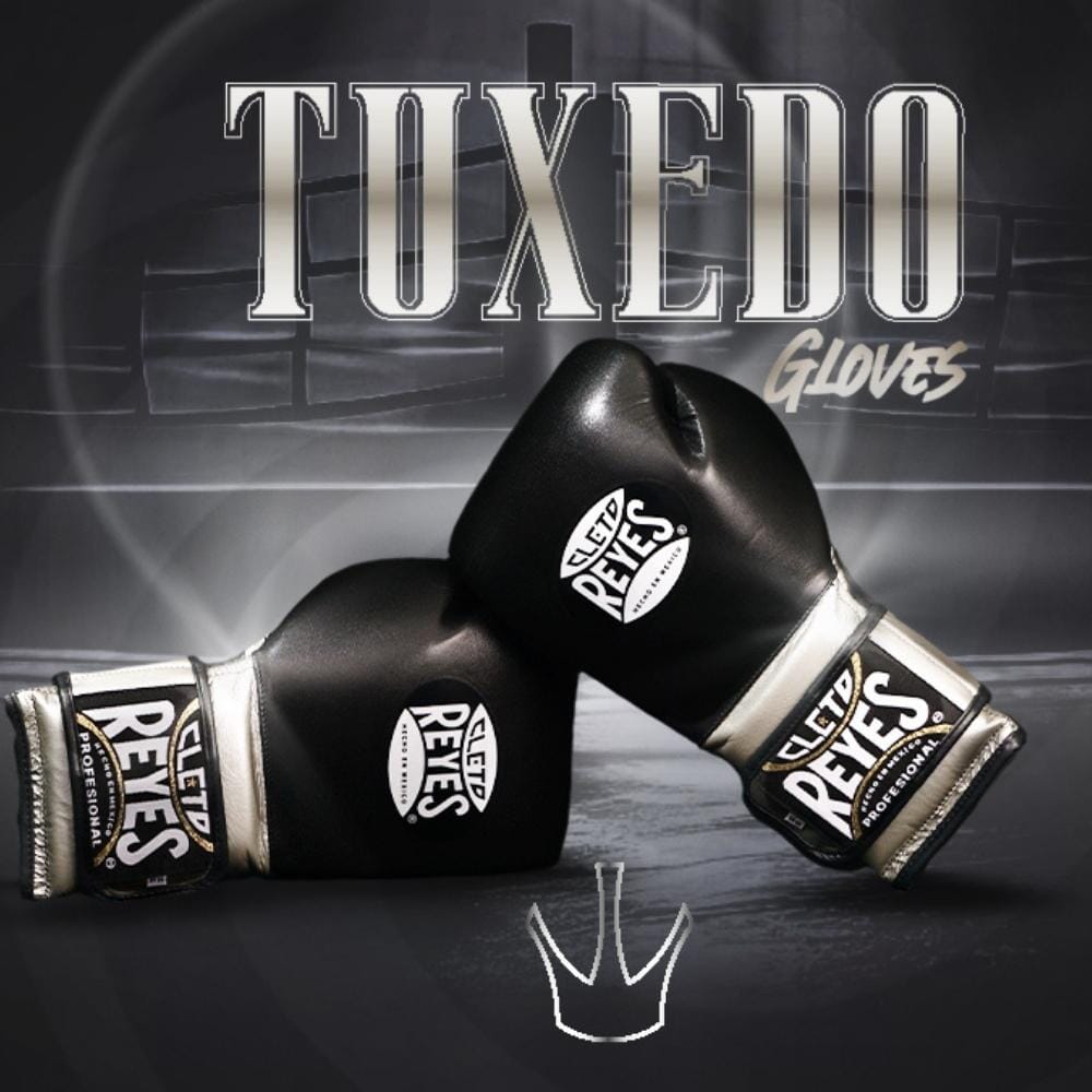 Cleto Reyes Tuxedo Boxing Gloves Black/Silver Boxing Gloves Cleto Reyes