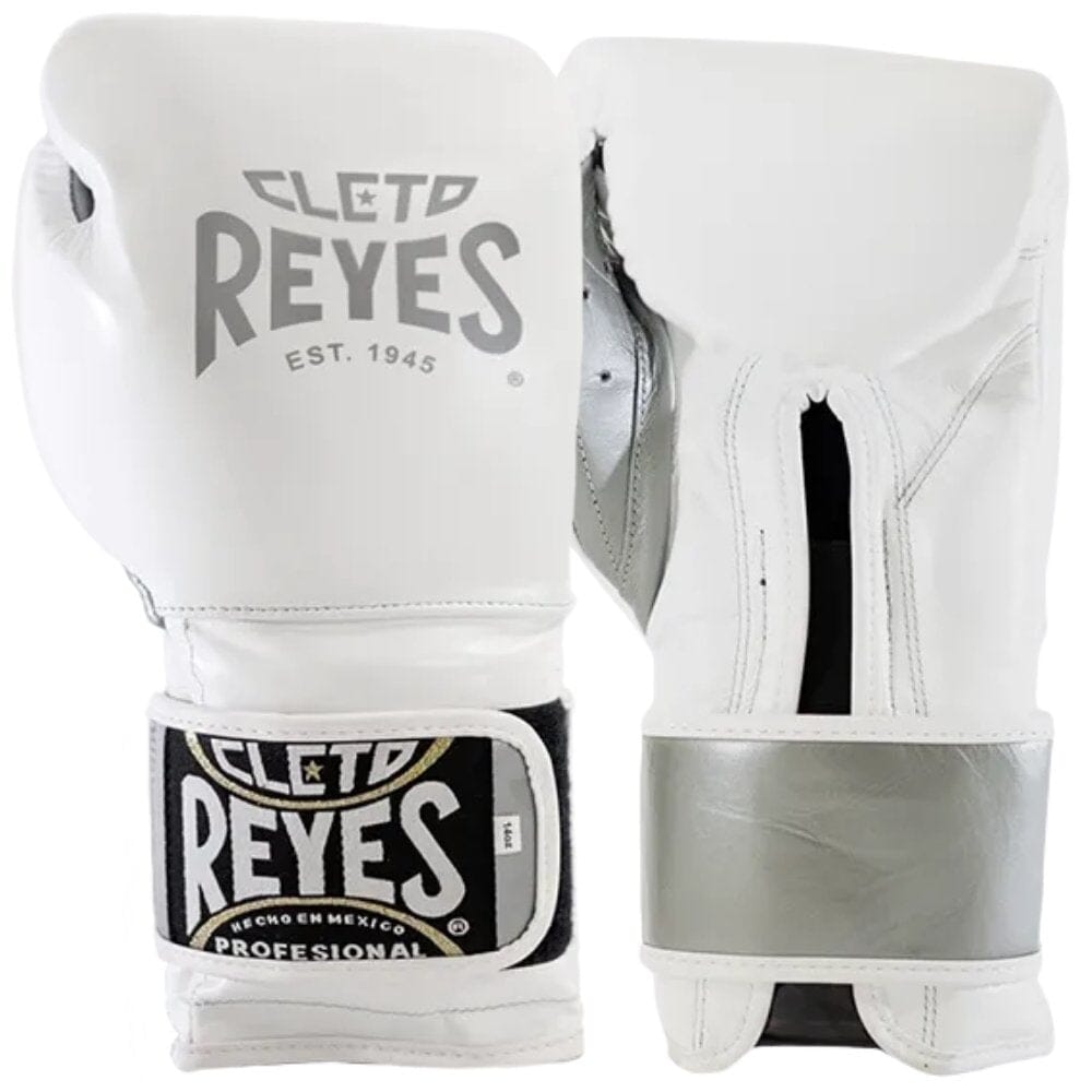 Cleto Reyes Silver Storm Boxing Gloves White/Silver Boxing Gloves Cleto Reyes White/Silver 12oz