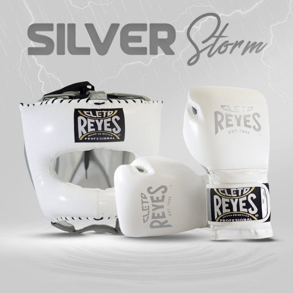 Cleto Reyes Silver Storm Traditional Head Gear White/Silver Head Guards Cleto Reyes
