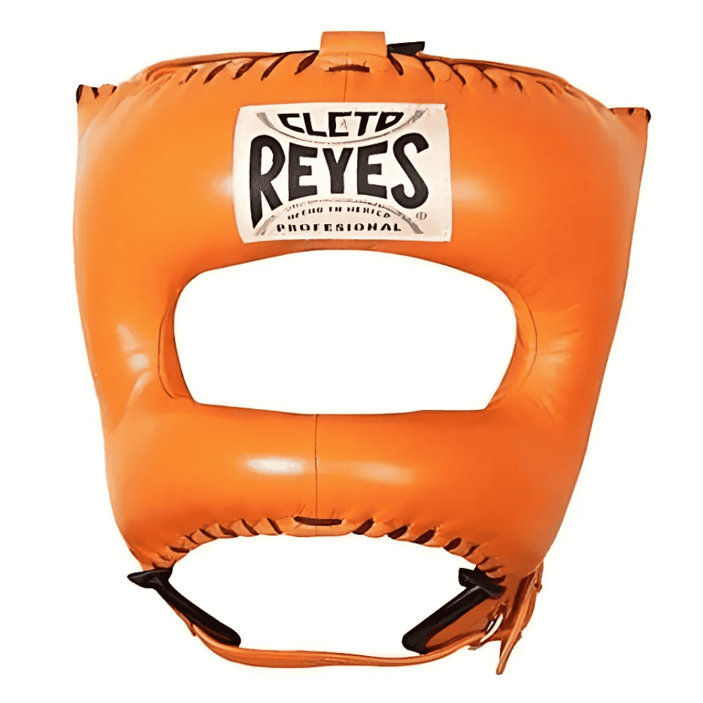 Cleto Reyes Traditional Headgear with Nylon Face Bar Head Guards Cleto Reyes Orange One Size