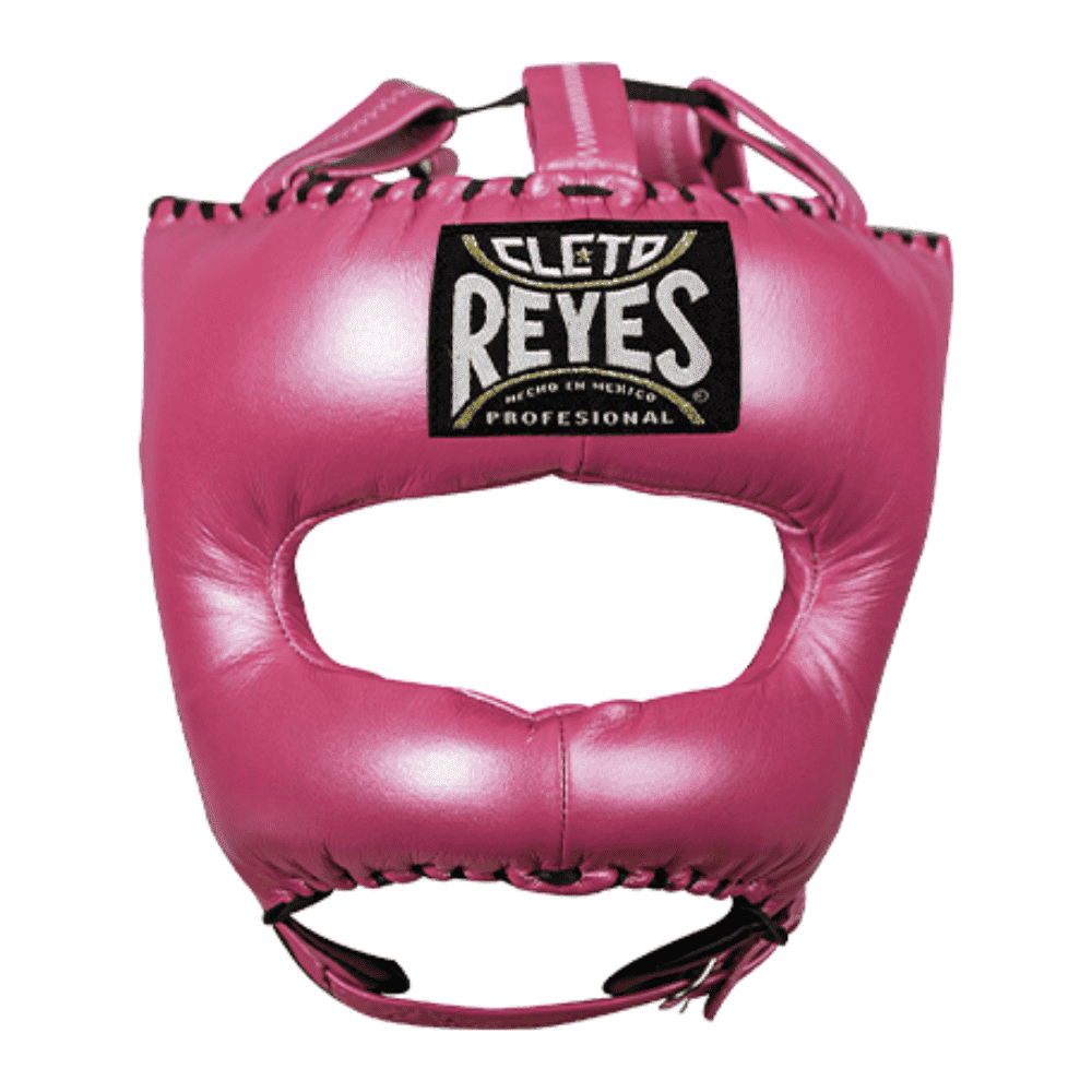 Cleto Reyes Traditional Headgear with Nylon Face Bar Head Guards Cleto Reyes Pink One Size