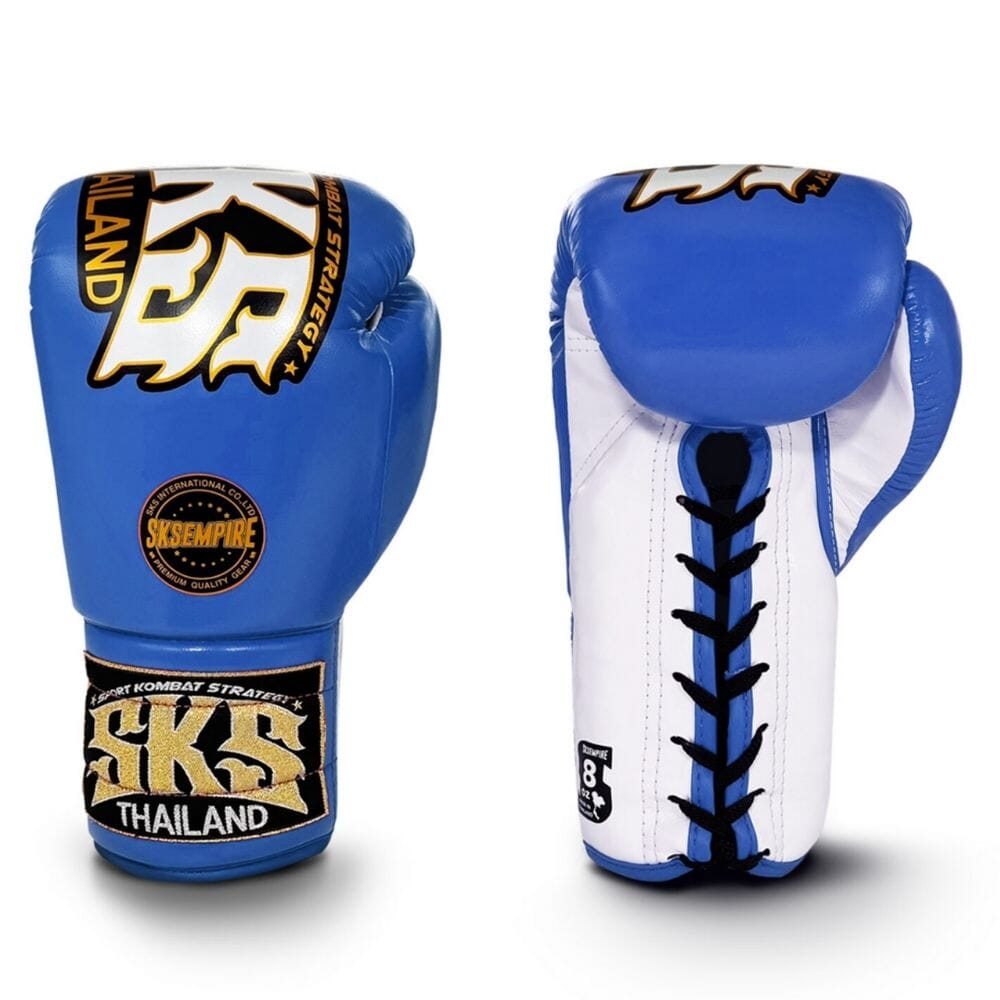 SKS Trapezoid Lace Boxing Gloves - Blue