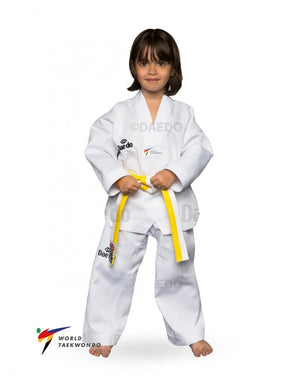 Daedo WT Approved White V Ribbed Taekwondo Dobok