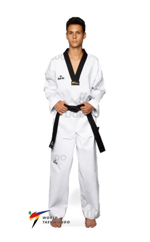 Daedo WT Approved Black V Ribbed Taekwondo Dobok