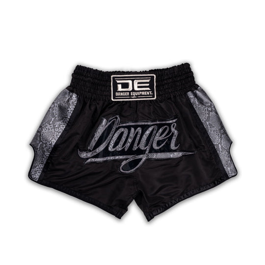 Danger Wild Line Muay Thai Shorts - Black/Silver