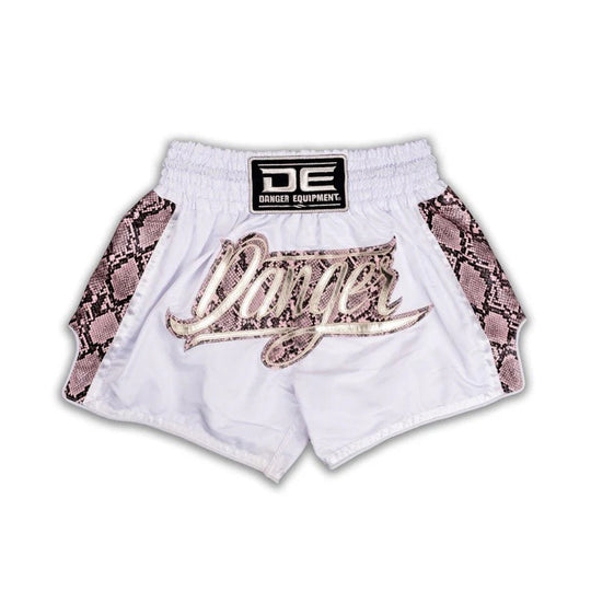 Danger Wild Line Muay Thai Shorts - White/Pink