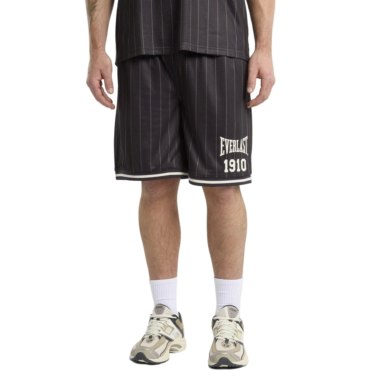 Everlast Pinstripe Mesh Court Shorts - Black