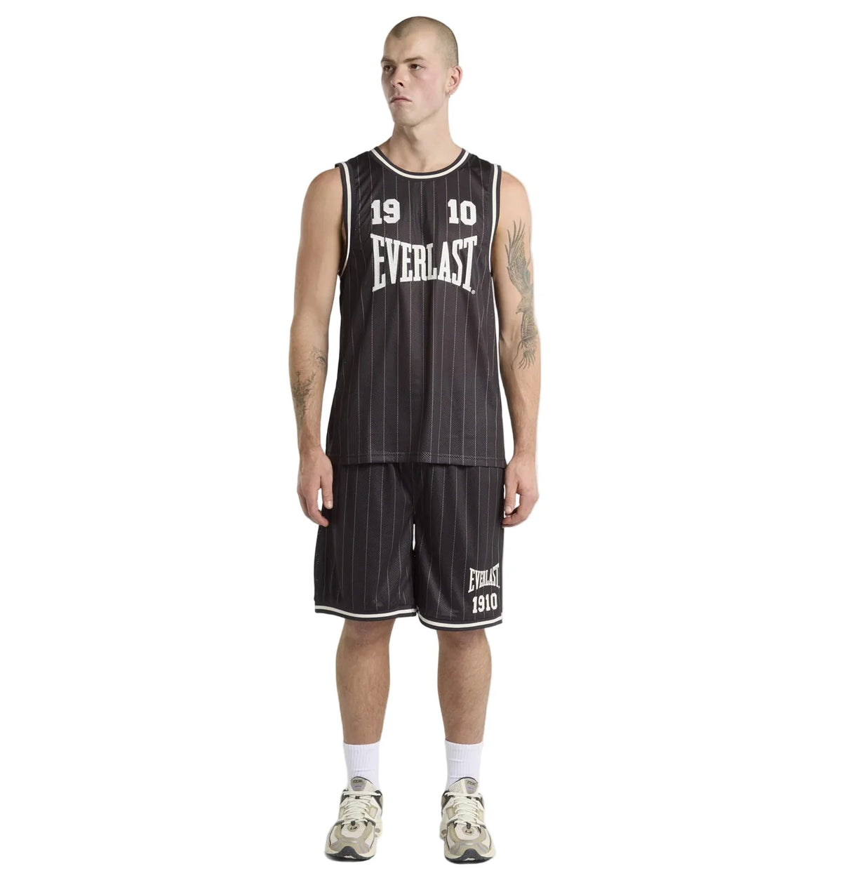 Everlast Pinstripe Mesh Court Shorts - Black
