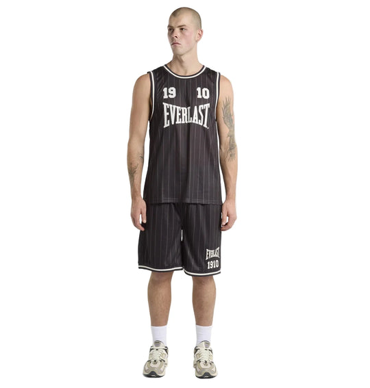 Everlast Pinstripe Mesh Court Shorts - Black