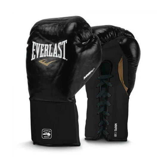 Everlast MX2 Fight Gloves - Lace Up - 8 oz - Gold/Black