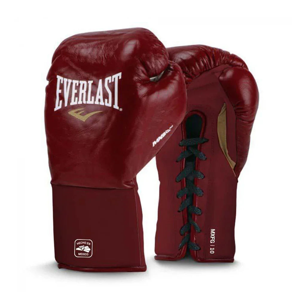 Everlast MX2 Fight Gloves - Lace Up - Red/Gold