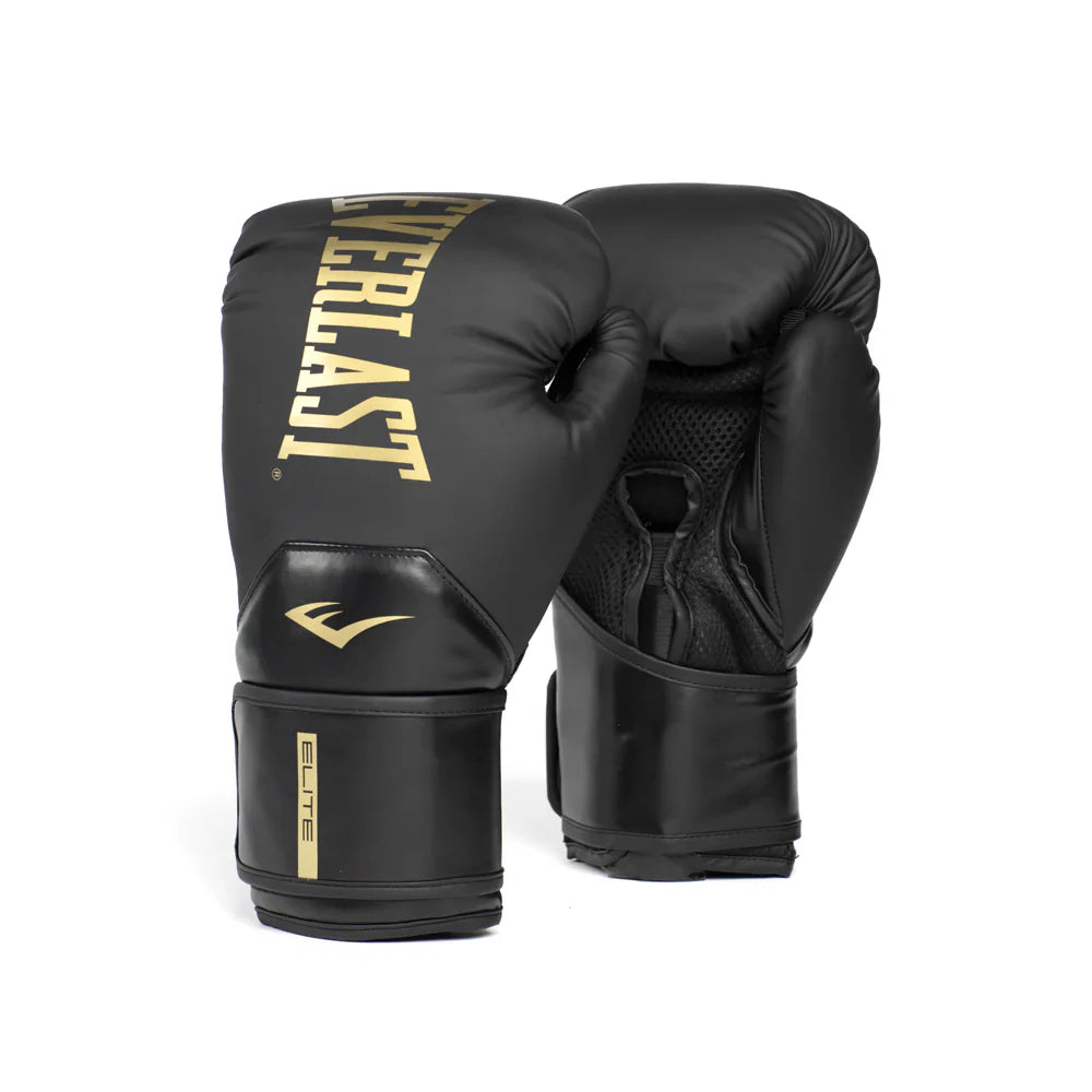 Everlast Elite 2 Boxing Gloves - Black/Gold