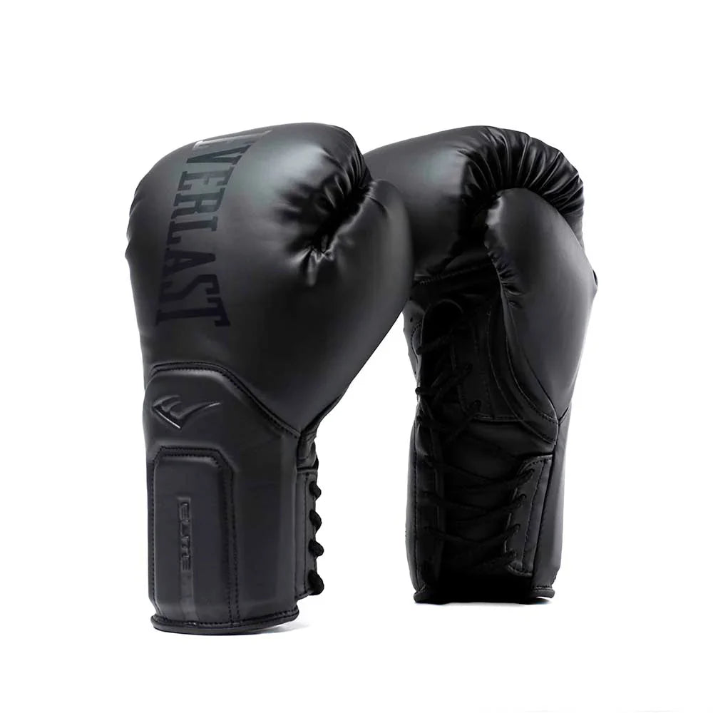 Everlast Elite 2 Pro Training Boxing Gloves - Lace Up - Black