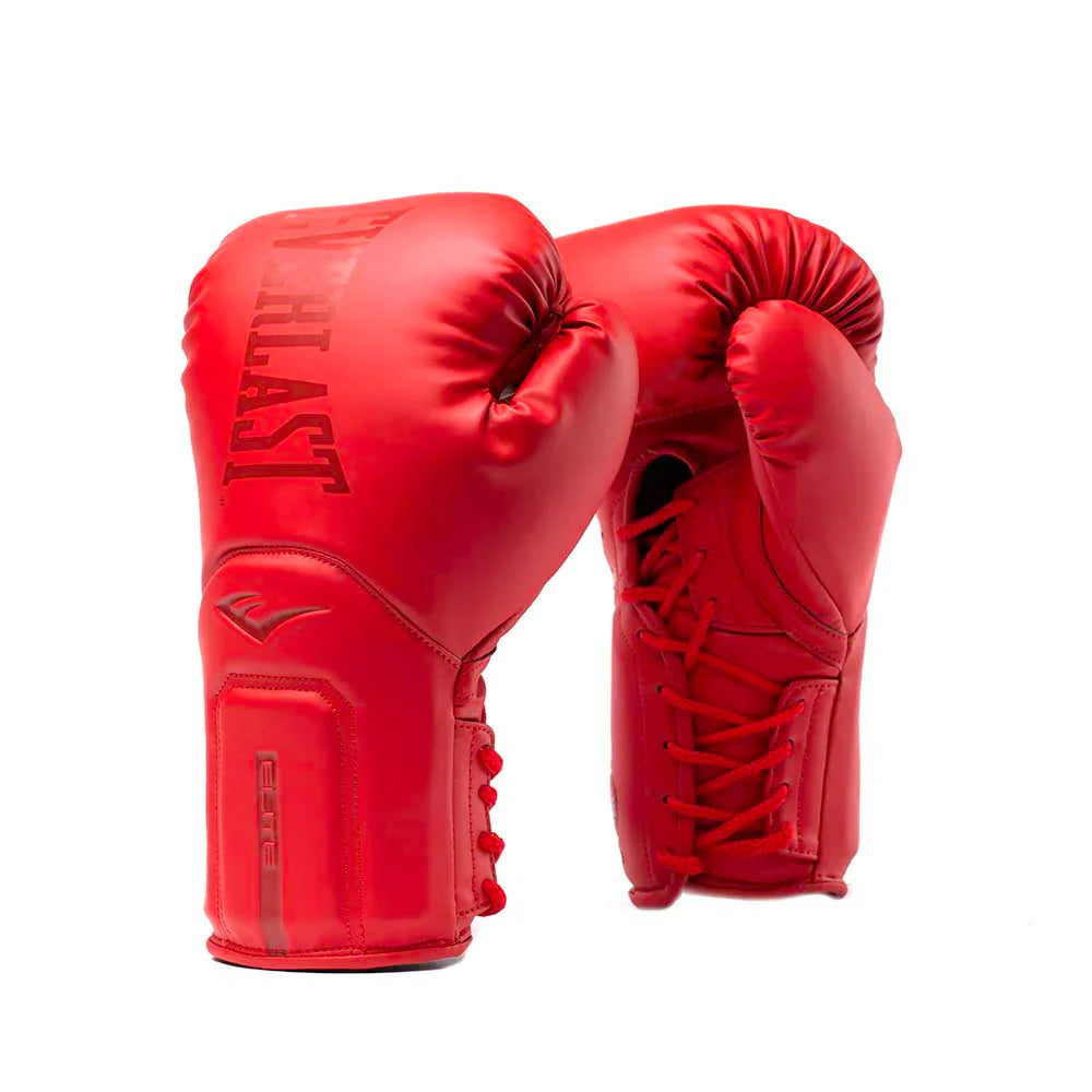 Everlast Elite 2 Pro Training Boxing Gloves - Lace Up - Red