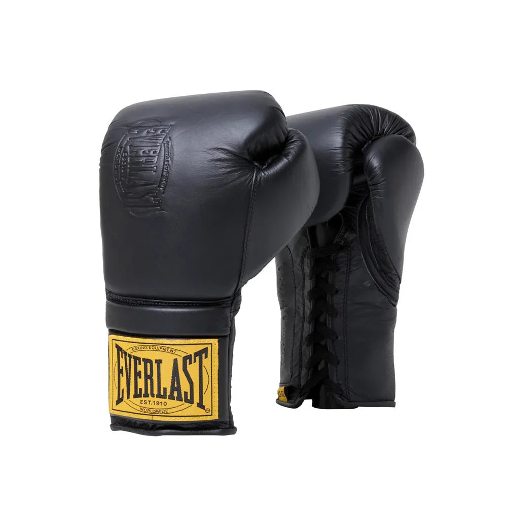 Everlast 1910 Pro Boxing Gloves - Lace Up - Black