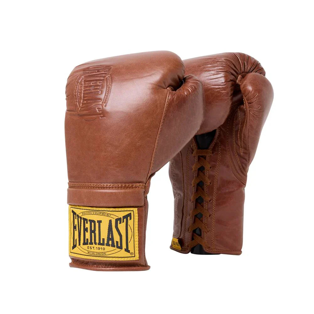 Everlast 1910 Pro Boxing Gloves - Lace Up - Brown