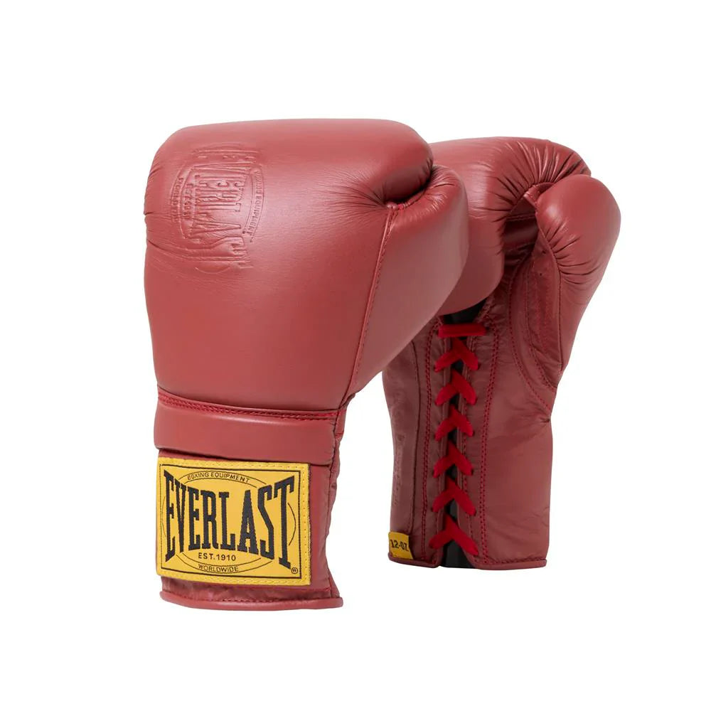 Everlast 1910 Pro Boxing Gloves - Lace Up - Red