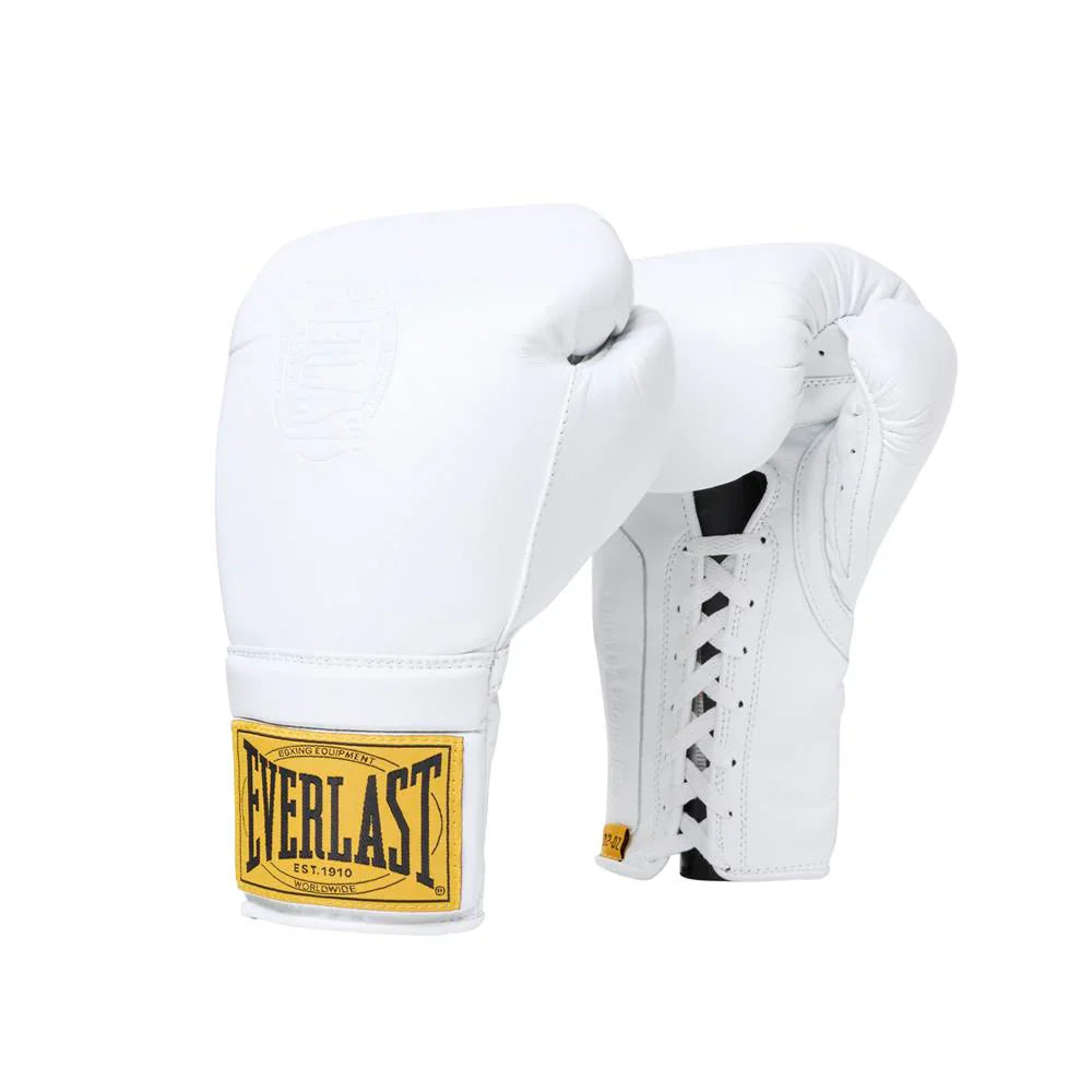 Everlast 1910 Pro Boxing Gloves - Lace Up - White