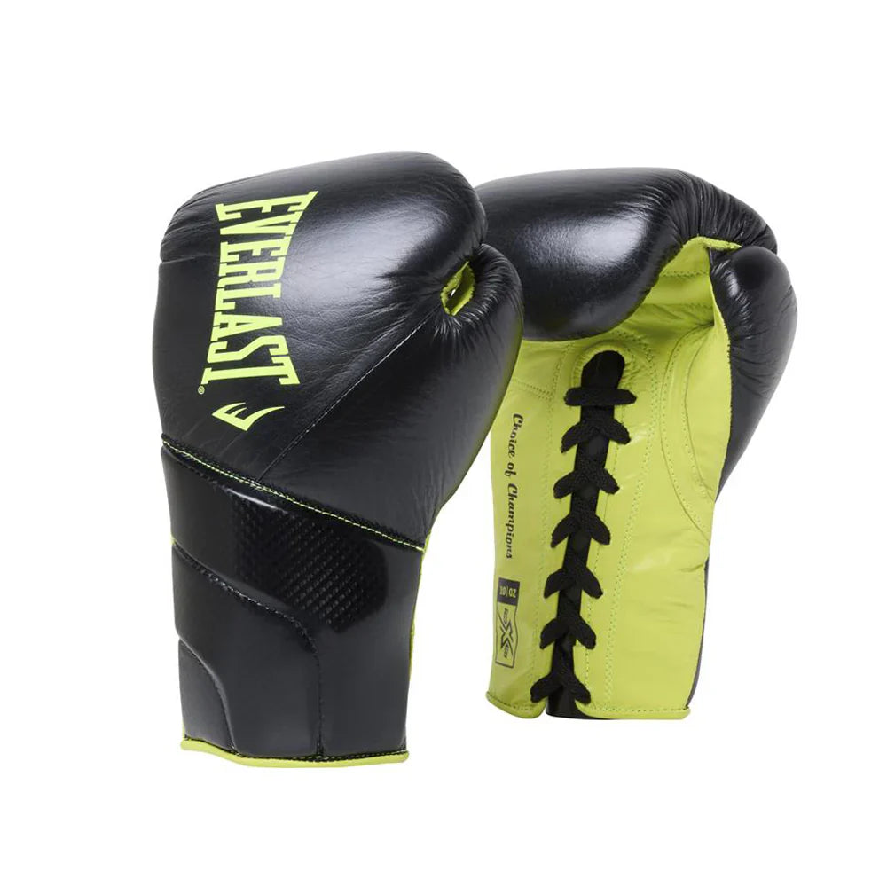 Everlast Protex Fight Gloves - Lace Up - Black/Green