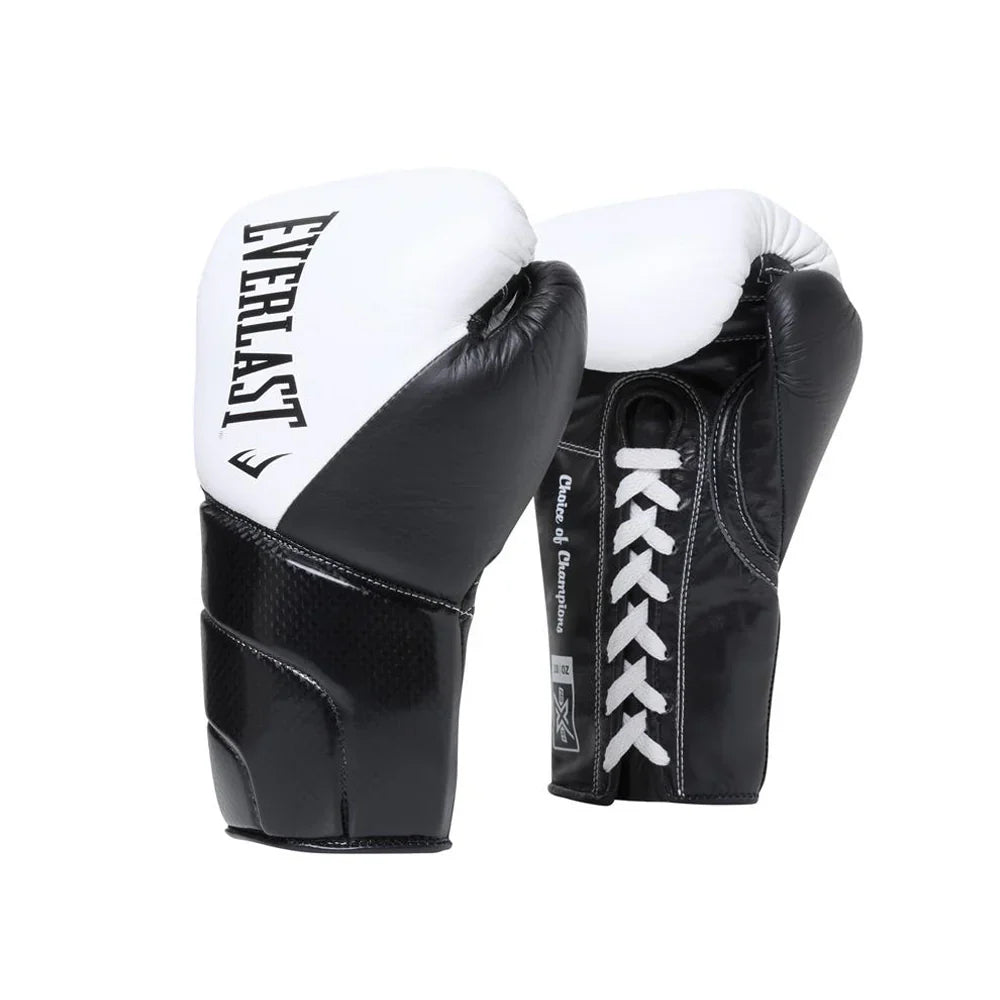 Everlast Protex Fight Gloves - Lace Up - White/Black