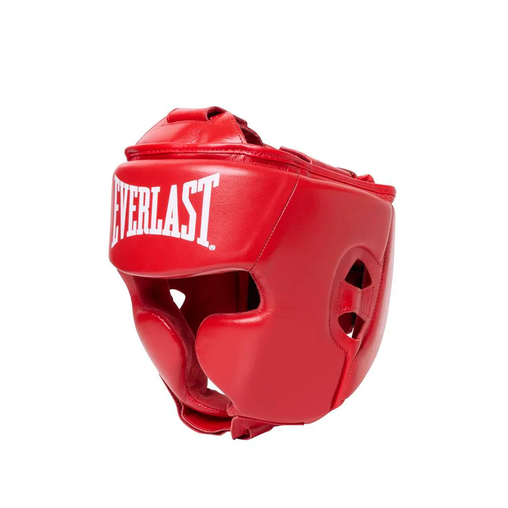 Everlast Amateur Cheek Covered Competition Head Gear - Red