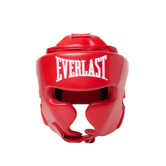 Everlast Amateur Cheek Covered Competition Head Gear - Red