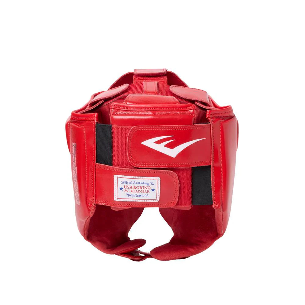 Everlast Amateur Cheek Covered Competition Head Gear - Red