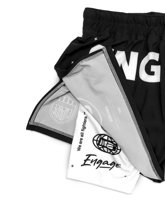 Engage Billboard 2-in-1 Fight Shorts - Black