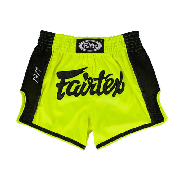 Fairtex Slim Cut Muay Thai Boxing Shorts - Lime Green