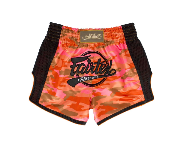 Fairtex Orange Camo Slim Cut Muay Thai Boxing Shorts