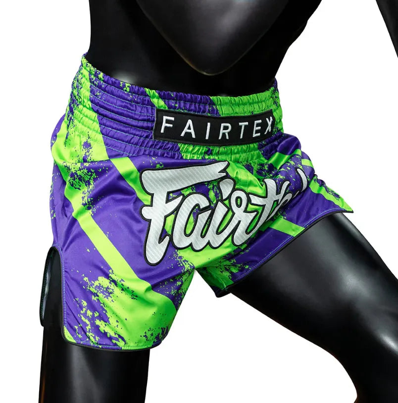 Fairtex Street King Muay Thai Shorts - Green/Purple