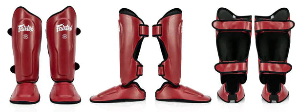 Fairtex Ultra Ergo Shin Guards - Red