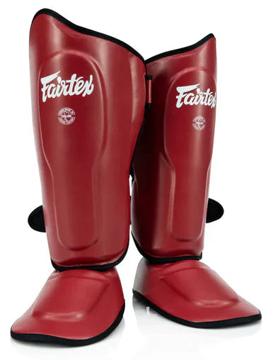 Fairtex Ultra Ergo Shin Guards - Red