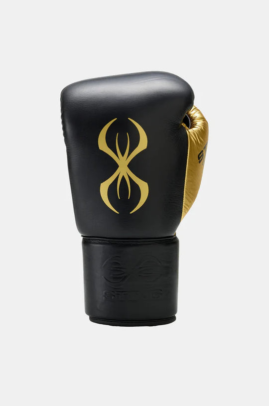 Sting Evolution Lace Up Boxing Gloves - Black/Gold