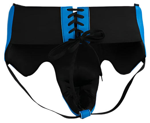 Powrbox Gladiator Hipguard Groin Protector - Azure Blue - Matte Blue/Black